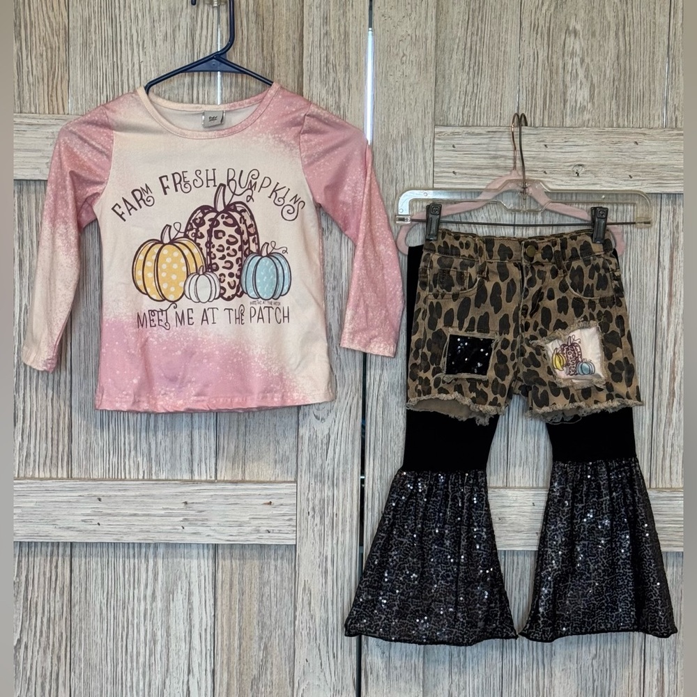 Dash of Glitter—Farm Fresh Pumpkins Matching Set - Pink and Leopard Print